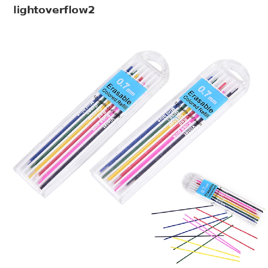 (lightoverflow2) 1 Kotak Pensil Mekanik 0.7mm Bisa Dihapus Untuk Pelajar