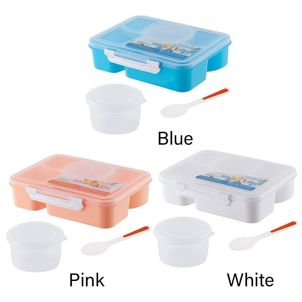 Preva Five Grids Lunch Box Mudah Dibersihkan Sealed Waterwash Microwave Bento Box