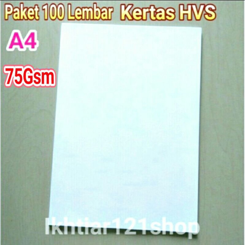 

Paket Hemat 100 Lembar Kertas HVS A4 75Gsm Warna Putih