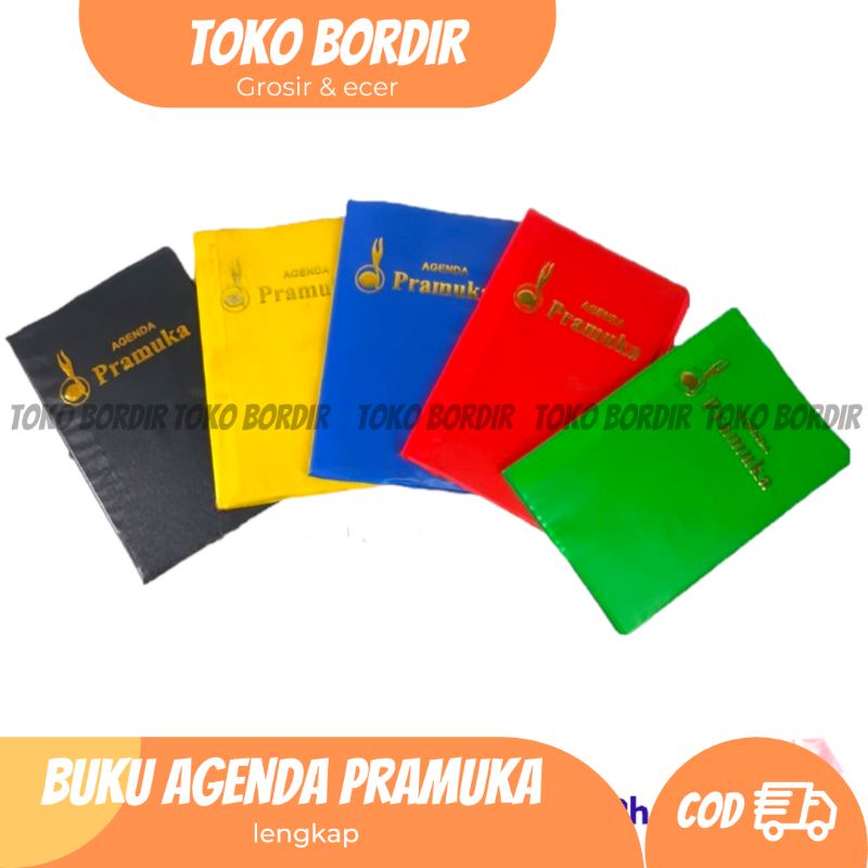 

Buku agenda pramuka merah hitam biru