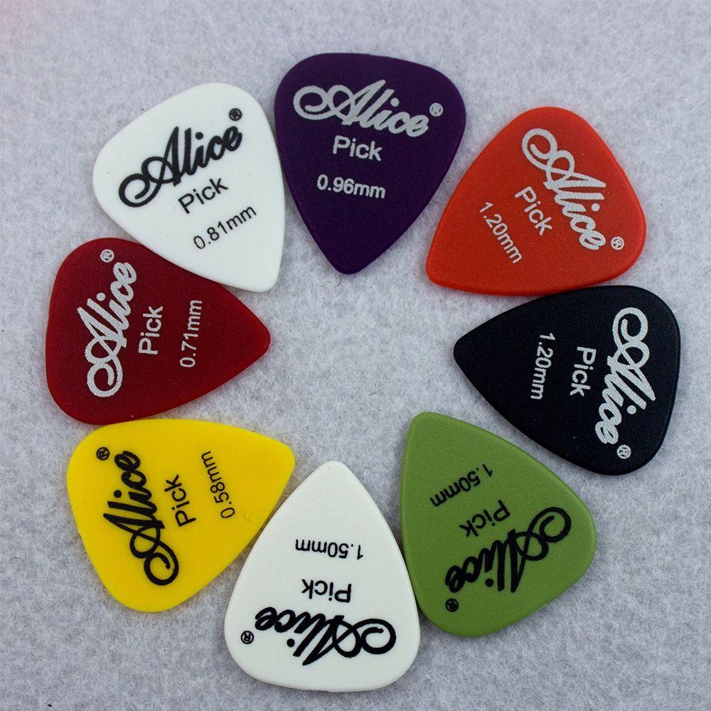 Lanfy Picks Gitar 0.96/1.2/1.5mm 100pcs 0.58/0.71/0.81mm Plectrum Segitiga Mediator Alice acoustic Musical Instrumen Bass Aksesoris Gitar Plectrum