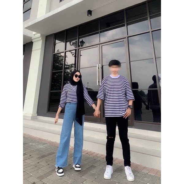 Kaos Oversize Stripes Longsleeves Katun 30s