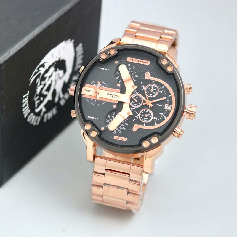 Jam Tangan Diesel Dualtime Jam Tangan Chronograph Pria Stainliss Steel