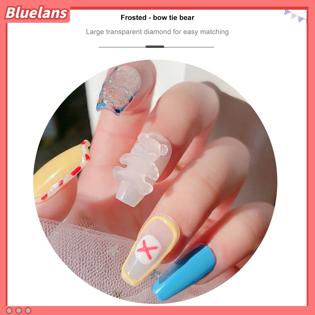 (In Stock) Kacamata Hitam Lensa Warna Warni ♡30pcs / Set Ornamen Kuku UV Gel Bentuk Beruang Untuk Aksesoris Manicure Wanita