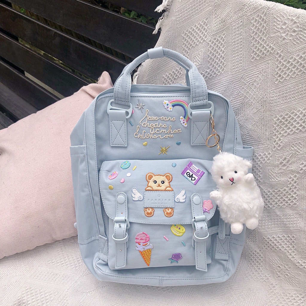 tas korea ransel wanita tas korean style kanvas tas sekola tas murah tas ransel laptop ◄Sera Impor Tas Sekolah Siswa Perempuan Versi Korea Kampus Siswa Sekolah Menengah Pertama Fashion Aliran Ransel Wanita Angin Super Api Ransel Pria