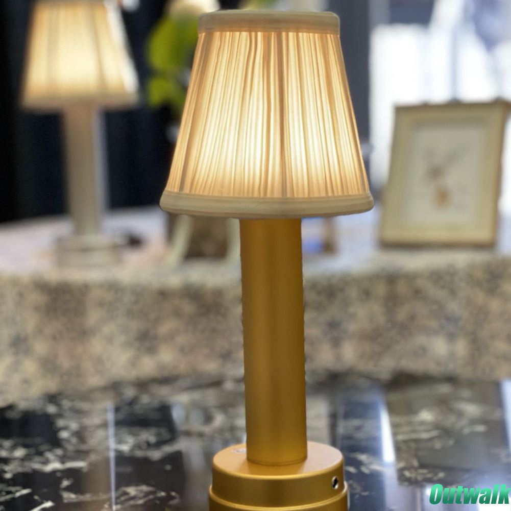 ღ Retro Cordless Lampu Meja 2 Tingkat Touch Led Portabel Suasana Malam Lampu Usb Pengisian Kamar Tidur Restoran Samping Tempat Tidur Dekorasi lampu Meja