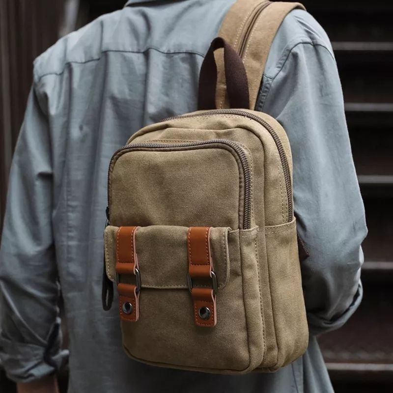 Tas ransel mini, Tas kanvas import, Tas slempang mini