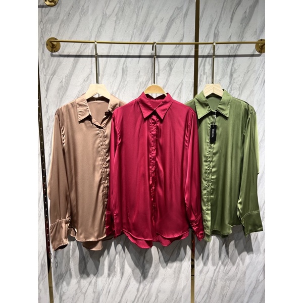 KEMEJA SATIN PREMIUM/KEMEJA BLOUSE IMPORT