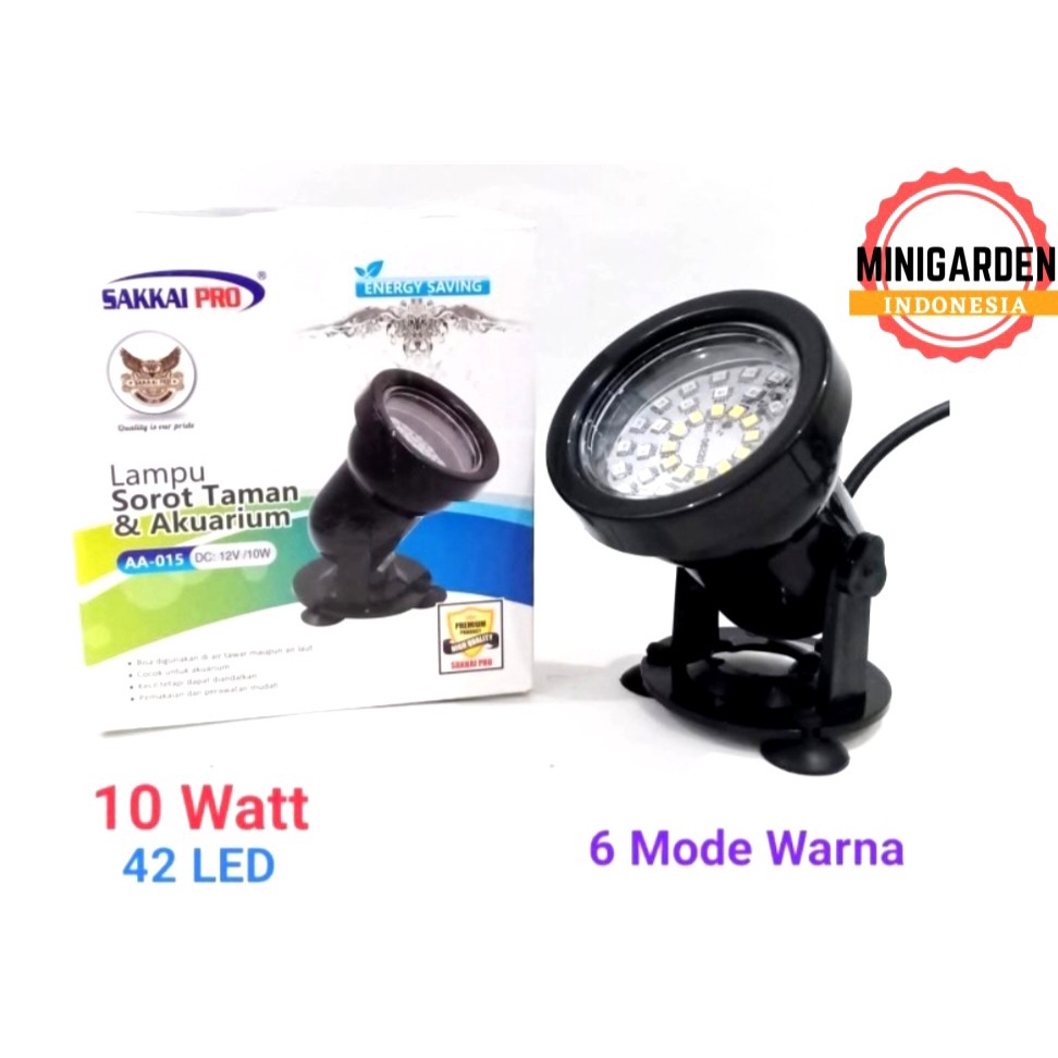 LAMPU SOROT TAMAN DAN AQUARIUM SAKKAI PRO AA-015 LED LAMP UBAH WARNA