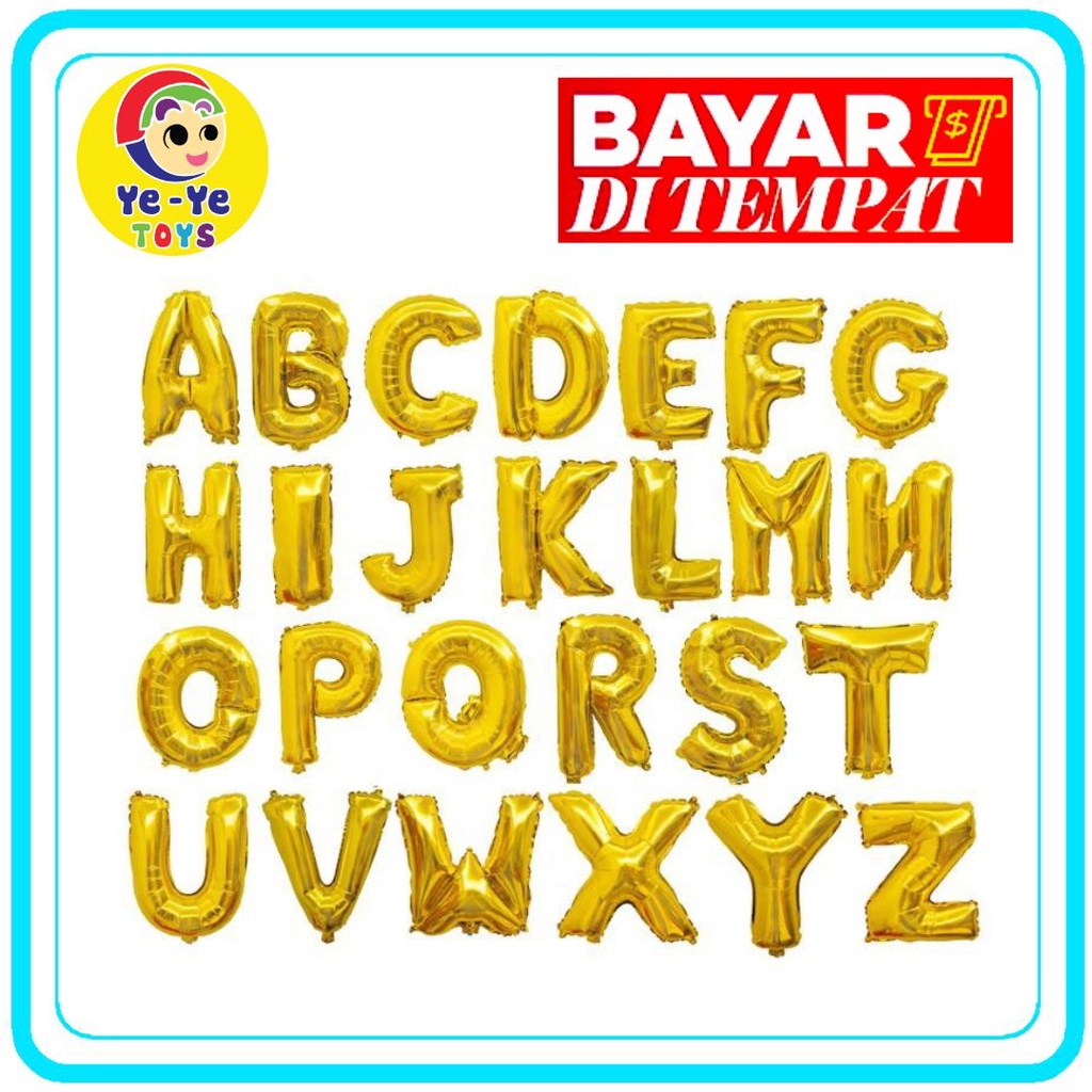 

BALON FOIL HURUF 40CM BALON HURUF BALON ULANG TAHUN GOLD