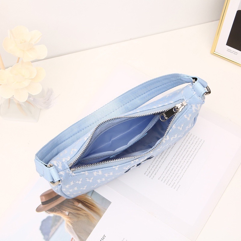 Tas MLB Monogram Jacquard Hobo Bag armpit Clip bag