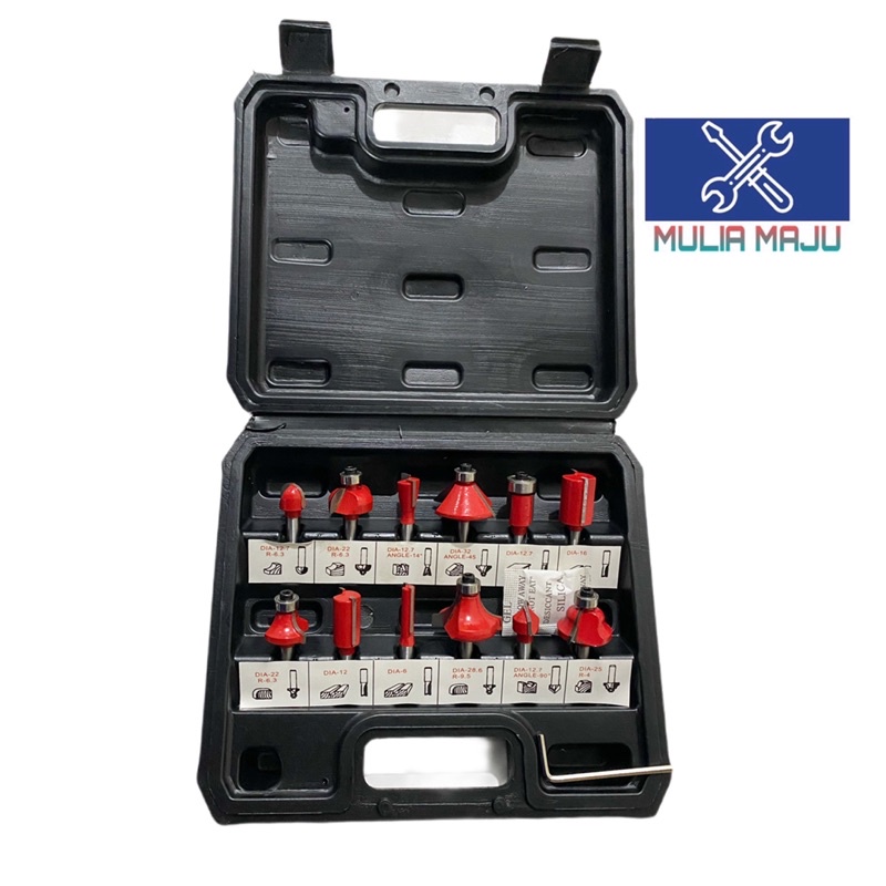 Mata profil kayu 1/4in 12pcs BELTER/mata router mata profil ukir kayu