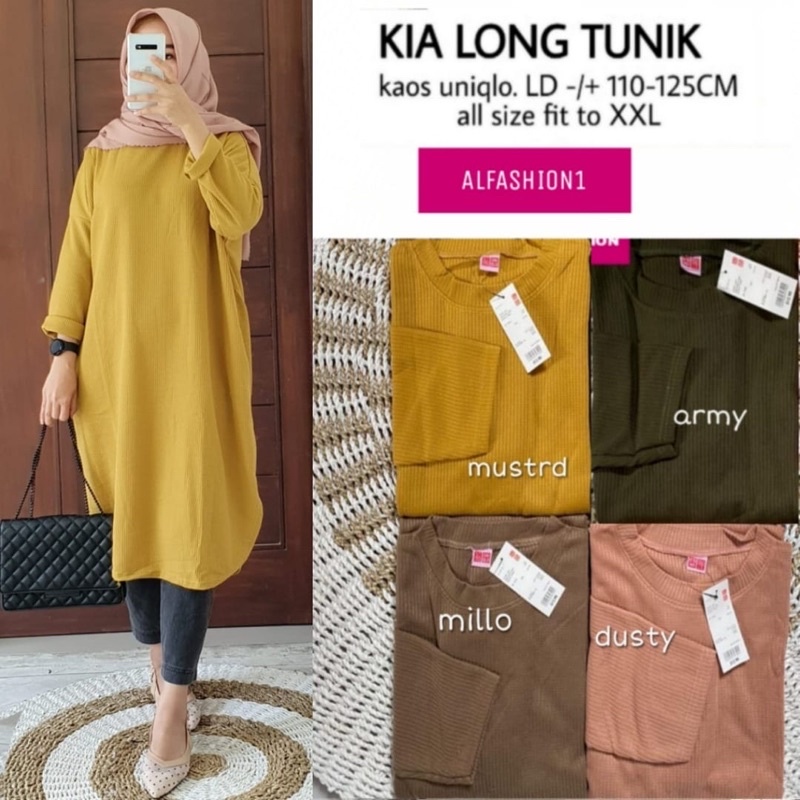 KIA LONG TUNIK / TUNIK OVERSIZE / ORI BY ALFASHION