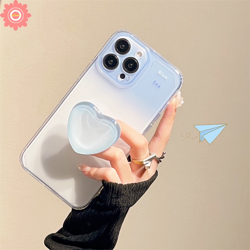 Soft Case Warna Biru Gradasi Dengan Ring Holder Untuk Redmi 9 9A 9T 10 10C 10A 9C Note 11 9 8 9s 9pro 10 10s 11s 11pro 10pro Max