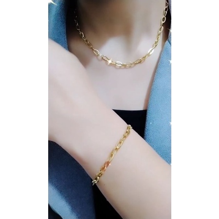 Kalung Gelang Titanium. Xuping Titanium Lapis Mas Sumbayak