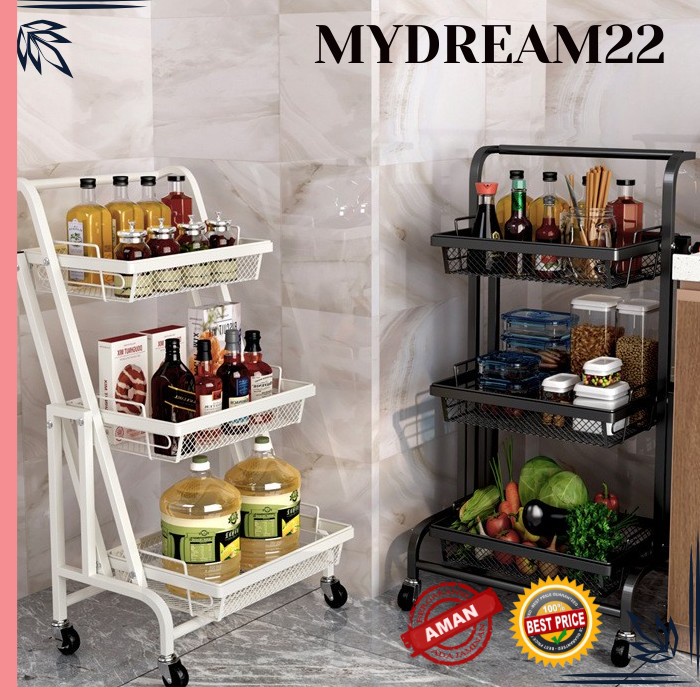 RAK TROLLY RAK RODA RAK TROLLY BESI FLEXIBLE RAK TROLLY 3 SUSUN RAK SUSUN BESI MD1014