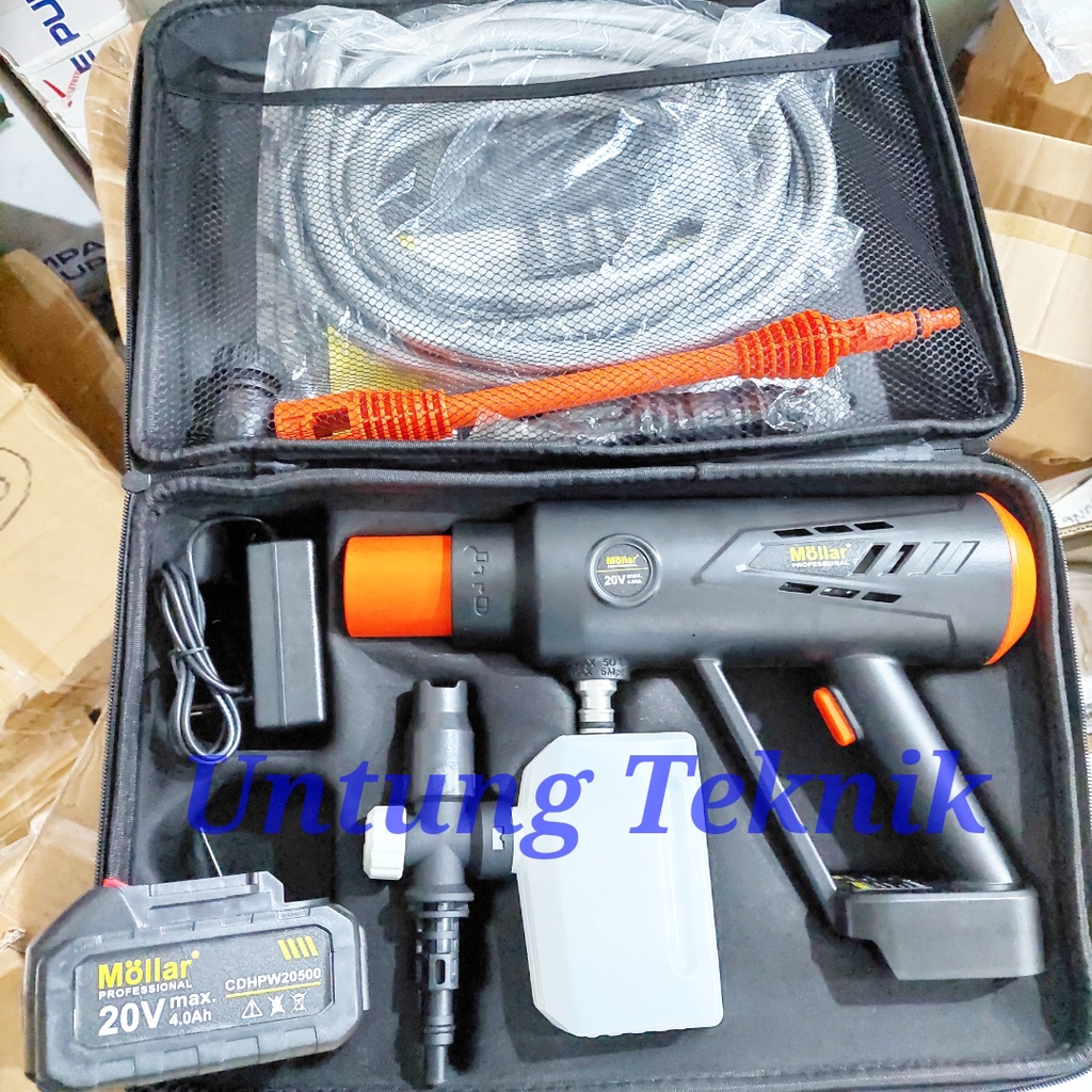 MOLLAR HPW20500 Q7 JET CLEANER CORDLESS 21V - ALAT CUCI AC & MOBIL MOTOR