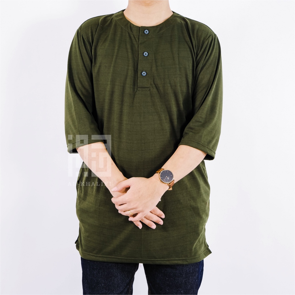 Kurta Pakistan Bahan Kaos Lengan 3/4 Baju Koko Muslim Dewasa