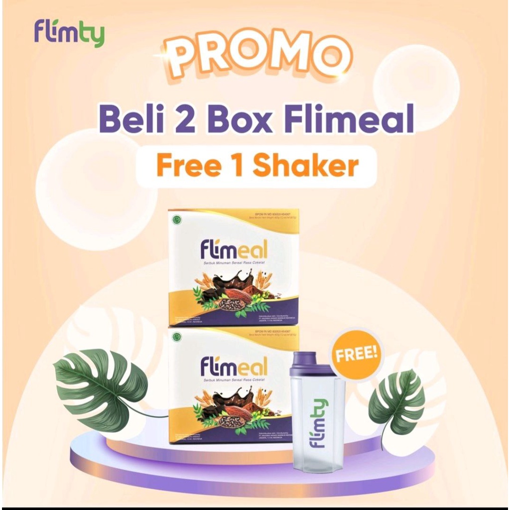 

PROMO Flimeal (Meal Replacement) - 2 Box + Free Shaker + Coklat Vegan