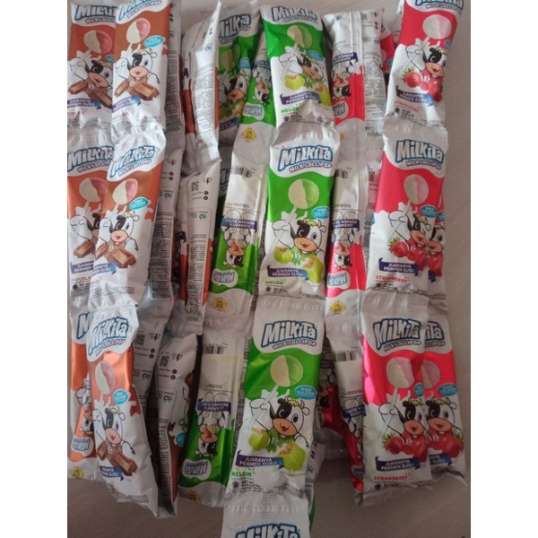 

permen susu milkita lollipop rasa melon,coklat,stroberi.6 g