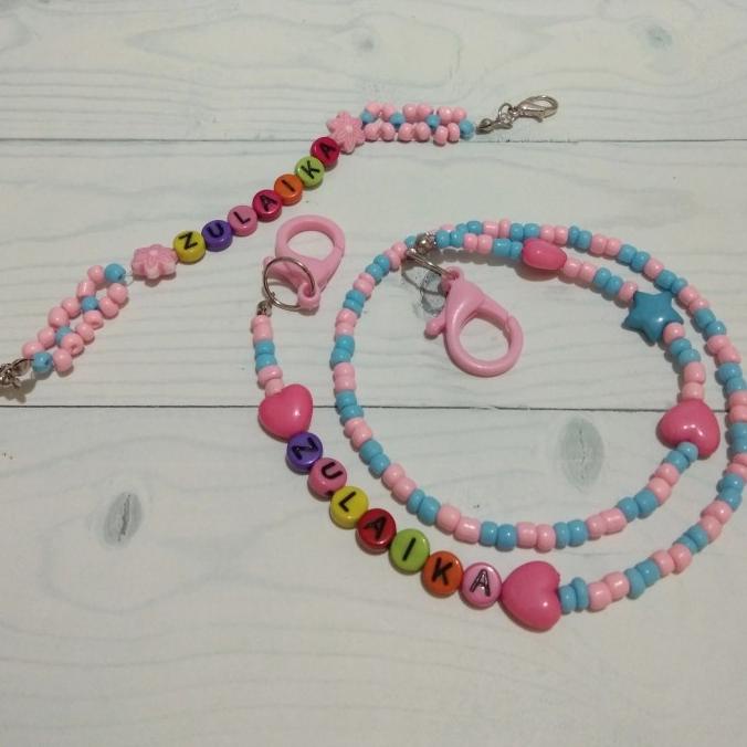 Tali masker + konektor anak 1 set murah lucu hijab custom nama 25-nuansaku Diminati Banget