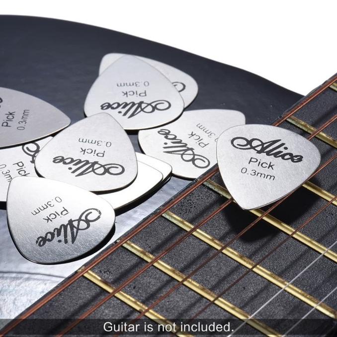 Pick Alice Plectrum Bahan Stainless Steel 0.3Mm Untuk Gitar Guitar