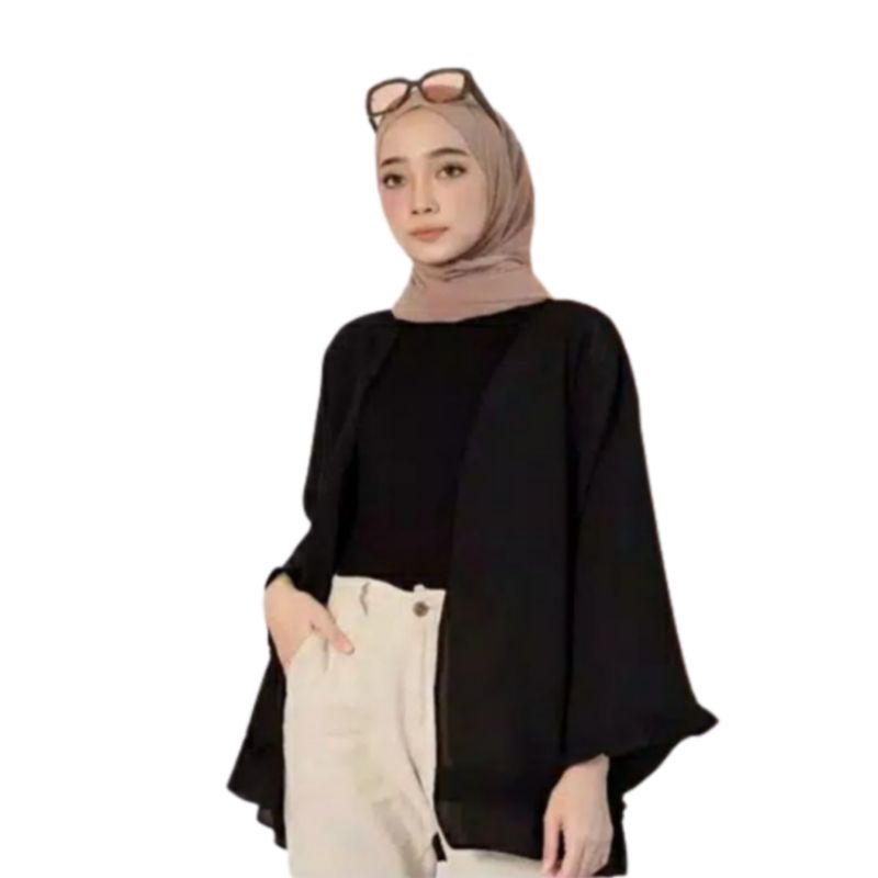 Cardigan Kanaya Fit XL Bahan Moscrepe Premium Import Korea Style . Atasan Wanita Baju Outer Dewasa Blazer Terbaru 2023 Kekinian Murah Kanaya