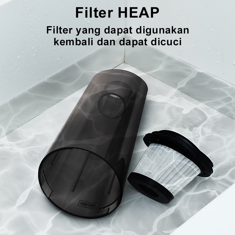 Deli Vacum Cleaner Mobil 55W Vacum Cleaner Portable Vakum Mobil Kuat Penyedot Debu Mobil 2000mAh Hisap yang Kuat 4000Pa Penyedot Debu Vacuum Cleaner