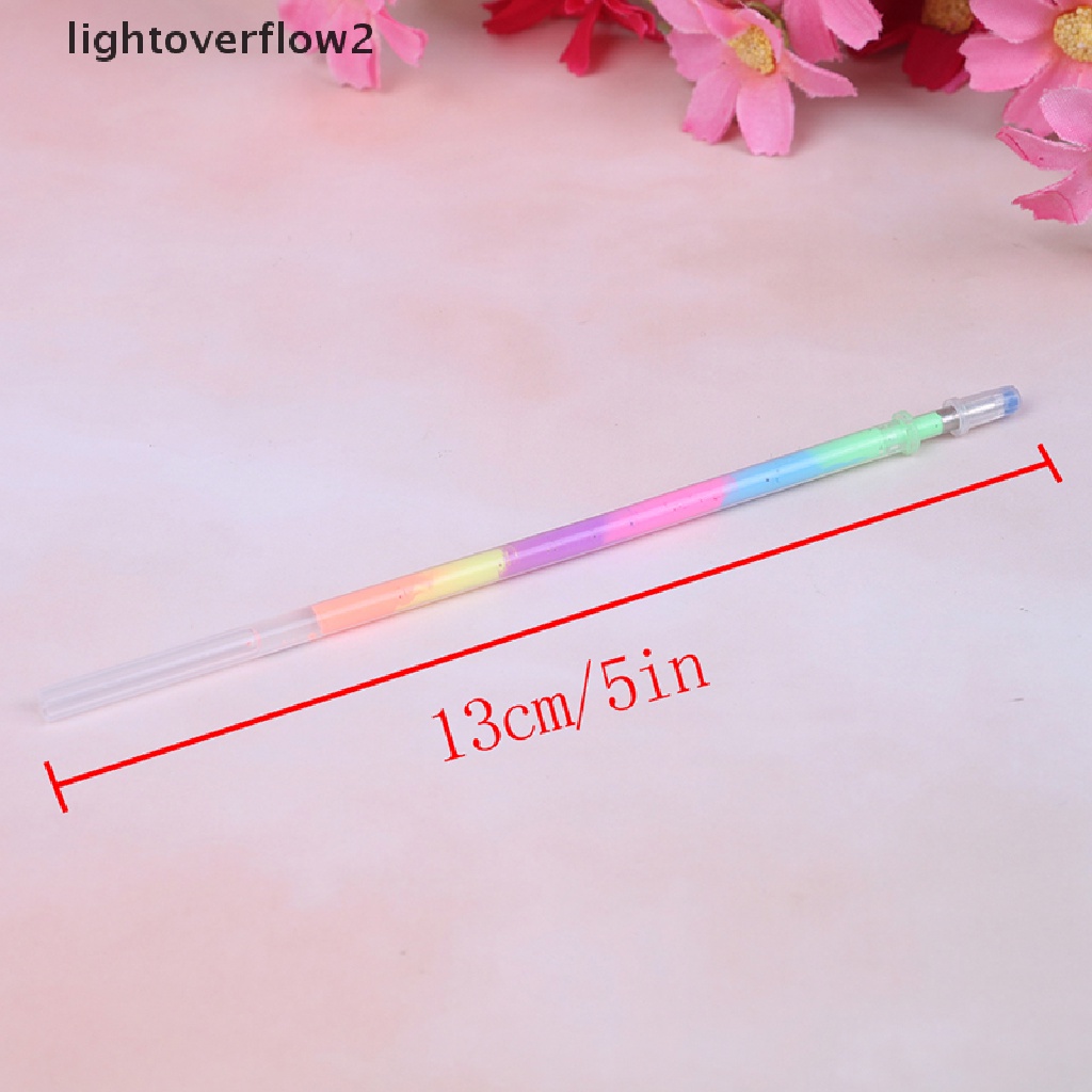 (lightoverflow2) 210p Refill / Isi Ulang Pulpen Tinta Gel Multi Warna Untuk Sekolah