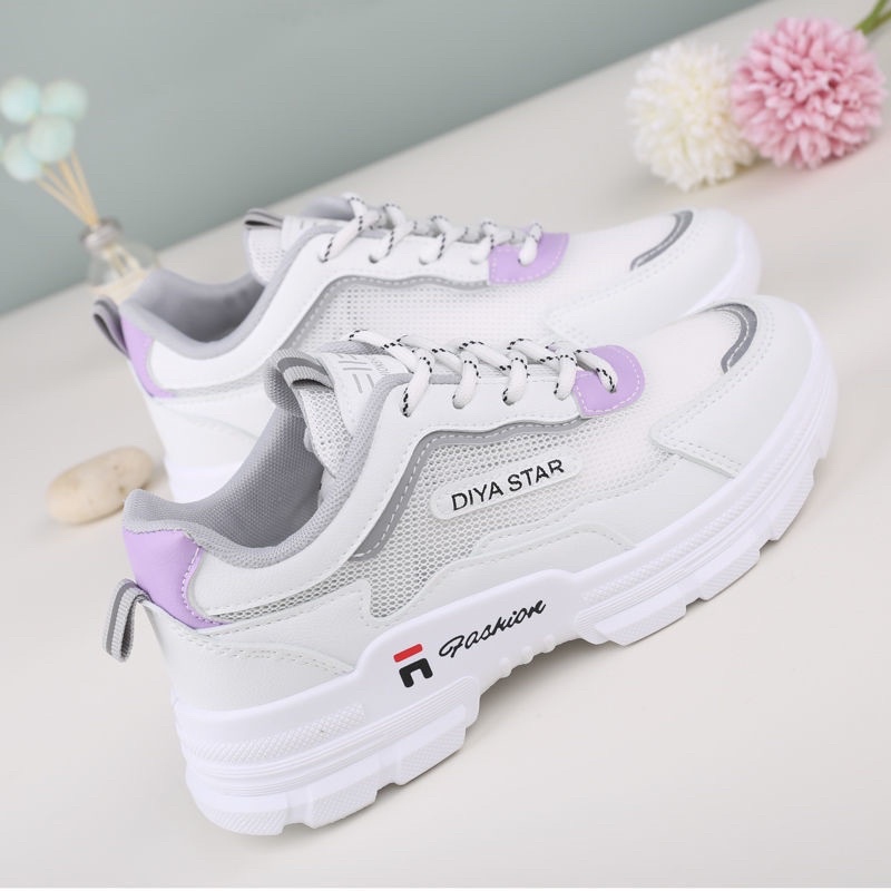 (FREE KAOS KAKI &amp; BOX) SN018 SEPATU SNEAKERS WANITA IMPORT KOREA FASHION