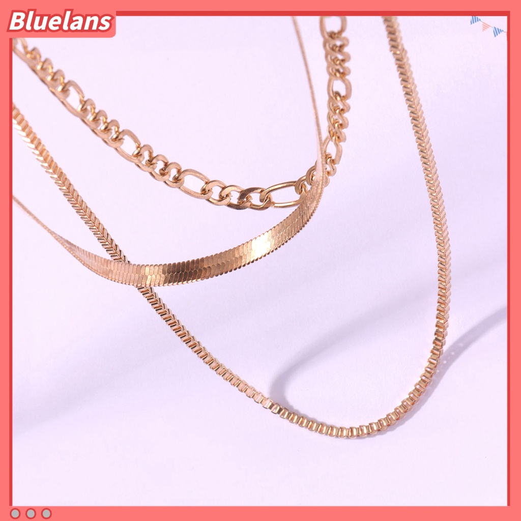 Bluelans Kalung Choker Multilayer Gaya Punk Hip-Hop Untuk Wanita