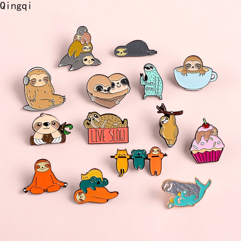 Bros Pin Enamel Bentuk Kartun Hewan Kungkang Koala Untuk Anak