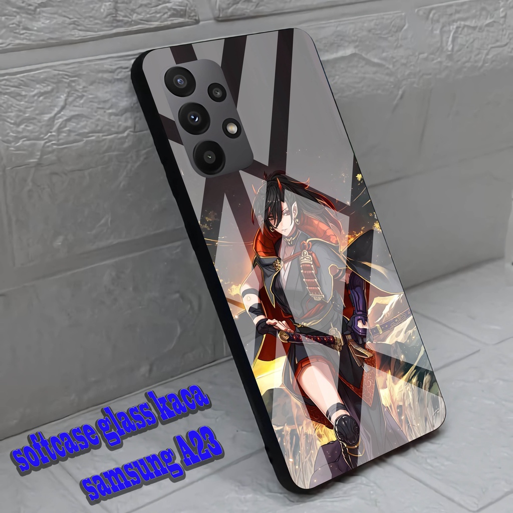 Softcase Glass Kaca SAMSUNG A23- Case Hp Pelindung Handphone SAMSUNG A23 [ A75]