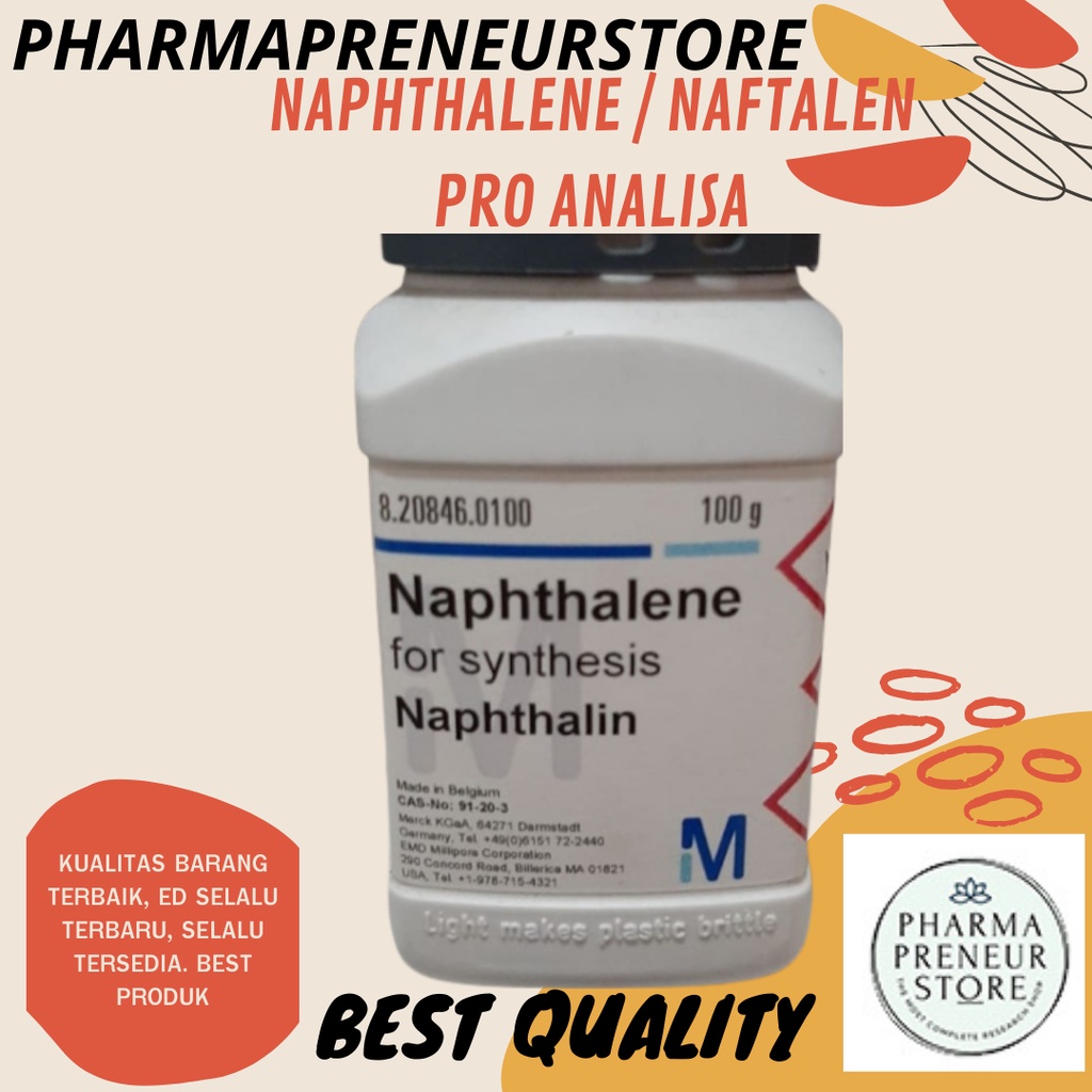 NAPHTHALENE / NAFTALEN PRO ANALISA 10 GRAM MERCK BEST QUALITY