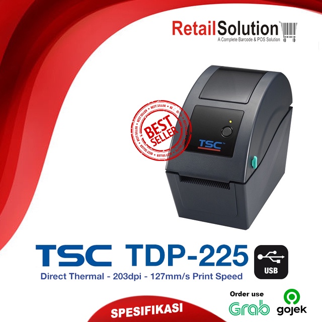 Printer Barcode Label Thermal Gelang - TSC TDP-225 / TDP225 / TDP225W / TDP-225W