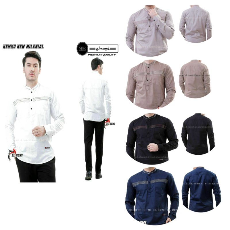 BAJU KOKO EL RUMI MOTIF KEMKO BENANG PANJANG