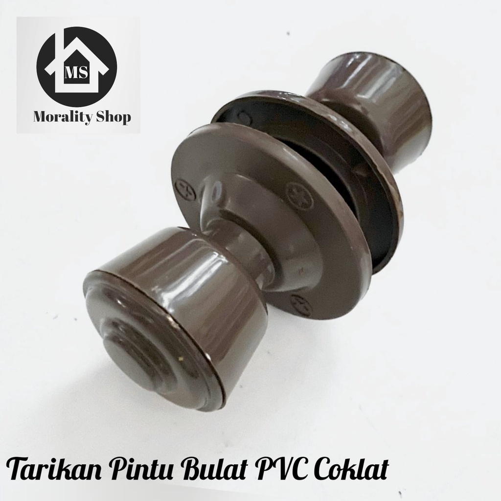 Tarikan Kunci Pintu Bulat PVC MURAH Coklat -Door Handle Pegangan Gagang Pintu Plastik Brown B25A