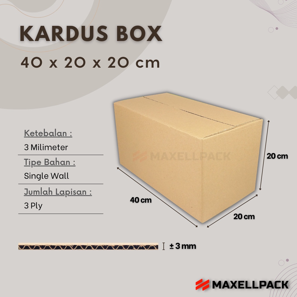 

Kardus Karton Box 40x20x20 CM Dus Packing Packaging Polos Baru