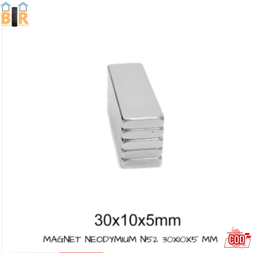 STRONG MAGNET NEODYMIUM KOTAK N52 NdFeB SQUARE 30x10x5 MM - MAGNET