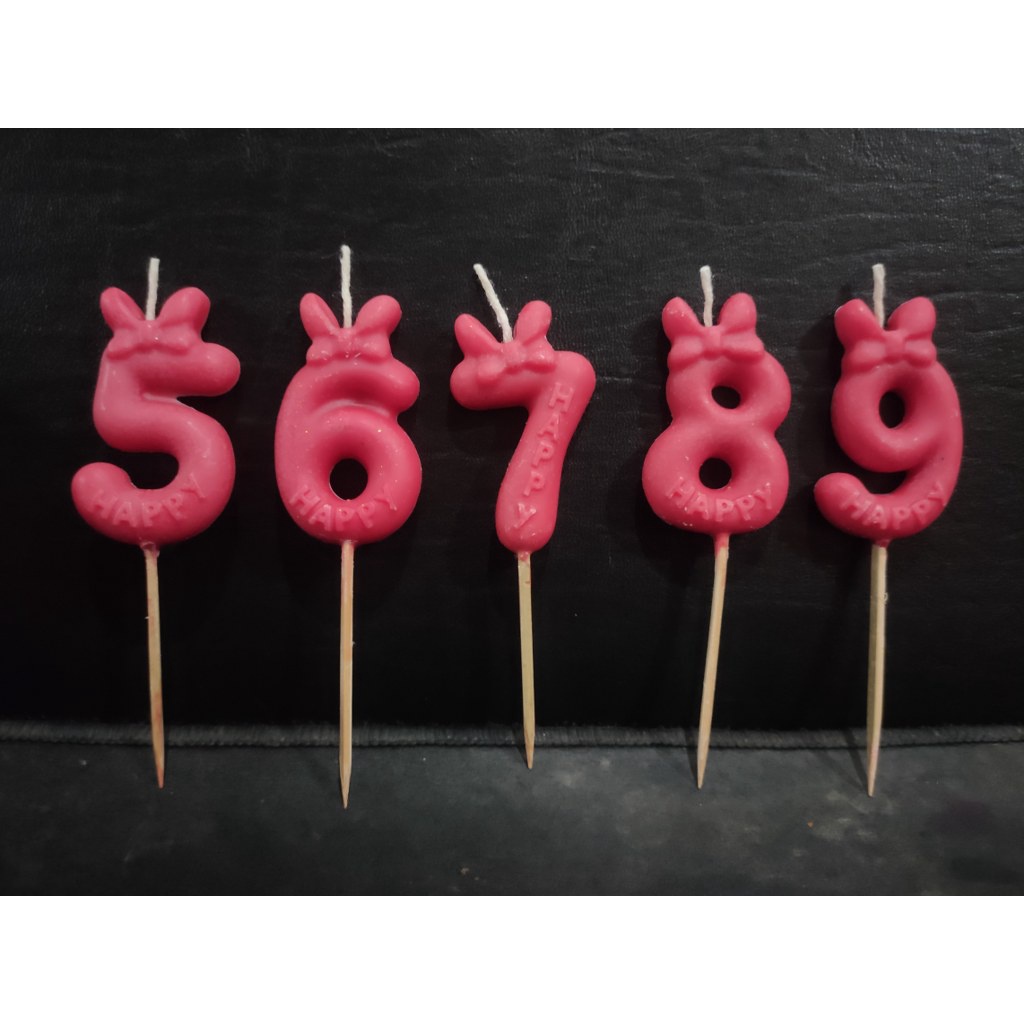 Lilin Angka Ulang Tahun Pita Merah Unik HARGA PER PCS