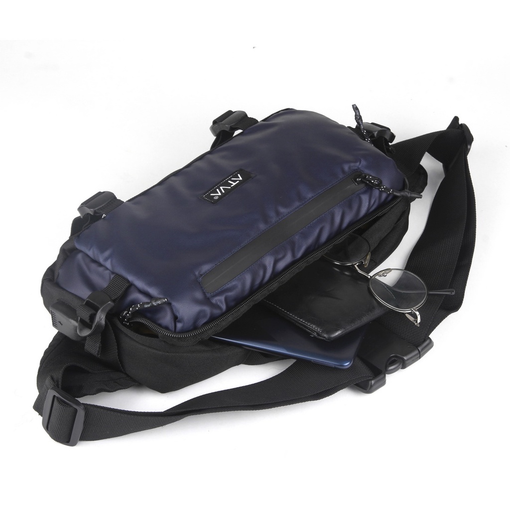 ROGUE NAVY BLACK ORIGINAL x ATVA Tas Selempang Biru Dongker Casual Pria Waterproof Waistbag Jalan Santai Main Hangout Nongkrong Waist Bag Distro Remaja Dewasa Daily Simple Sling Bag Premium Mini Slingbag Tas Slempang Kecil Pinggang Bahu Dada Keren Terbaru