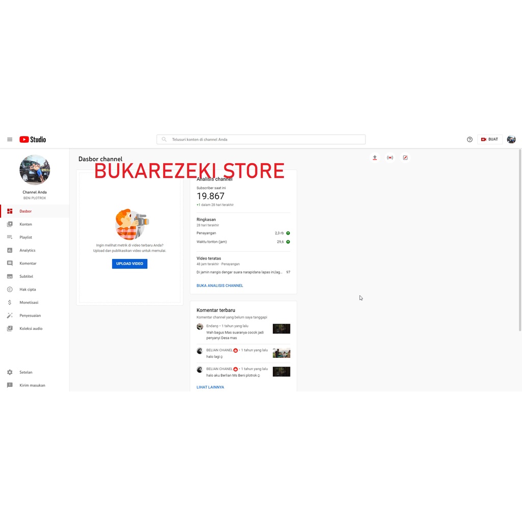 [SOLD] Akun Youtube Monetisasi Termurah Subs 19rb Belum monet