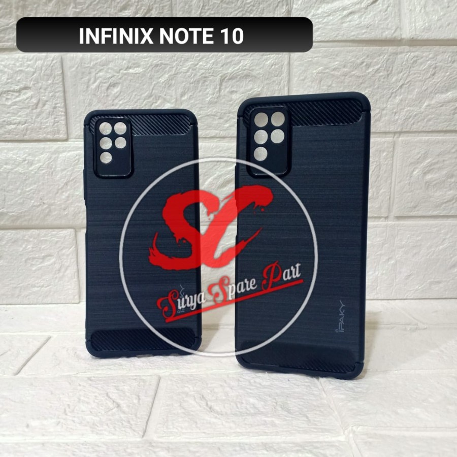 CASE SLIM FIT CARBON IPAKY INFINIX NOTE 10 SOFTCASE - GA