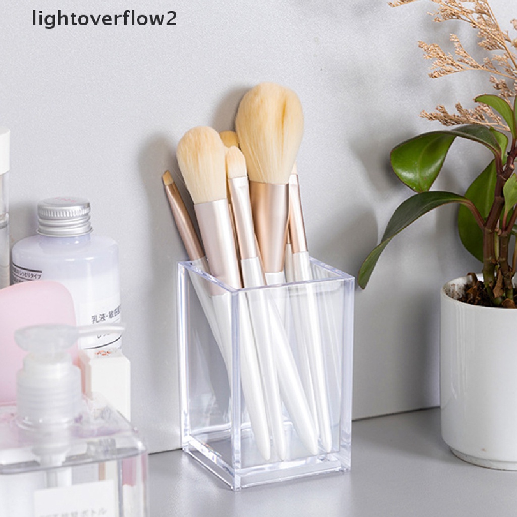 (lightoverflow2) Kotak Akrilik Transparan 10x6.5x6.5cm Holder Pulpen / Alat Tulis / Makeup