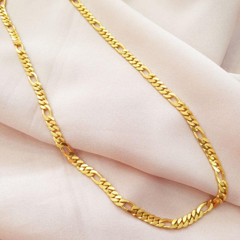 Kalung model rantai gepeng emas asli kadar 375