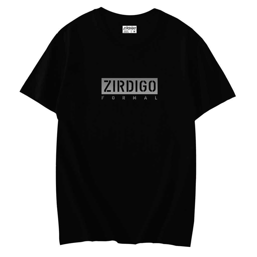 Zirdigo Baju Kaos Distro Zirdigo Formal Text Silver Lengan Pendek