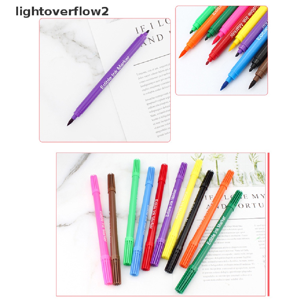 (lightoverflow2) 1pc Spidol Dua Sisi Bahan Food Grade Untuk Menggambar / Menulis / Mewarnai Kue DIY