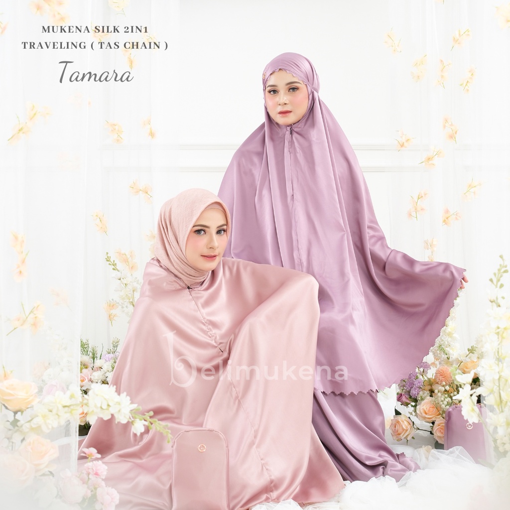 Mukena Dewasa Silk Premium Daily 2in1 Traveling ( Tas Chain ) Tamara