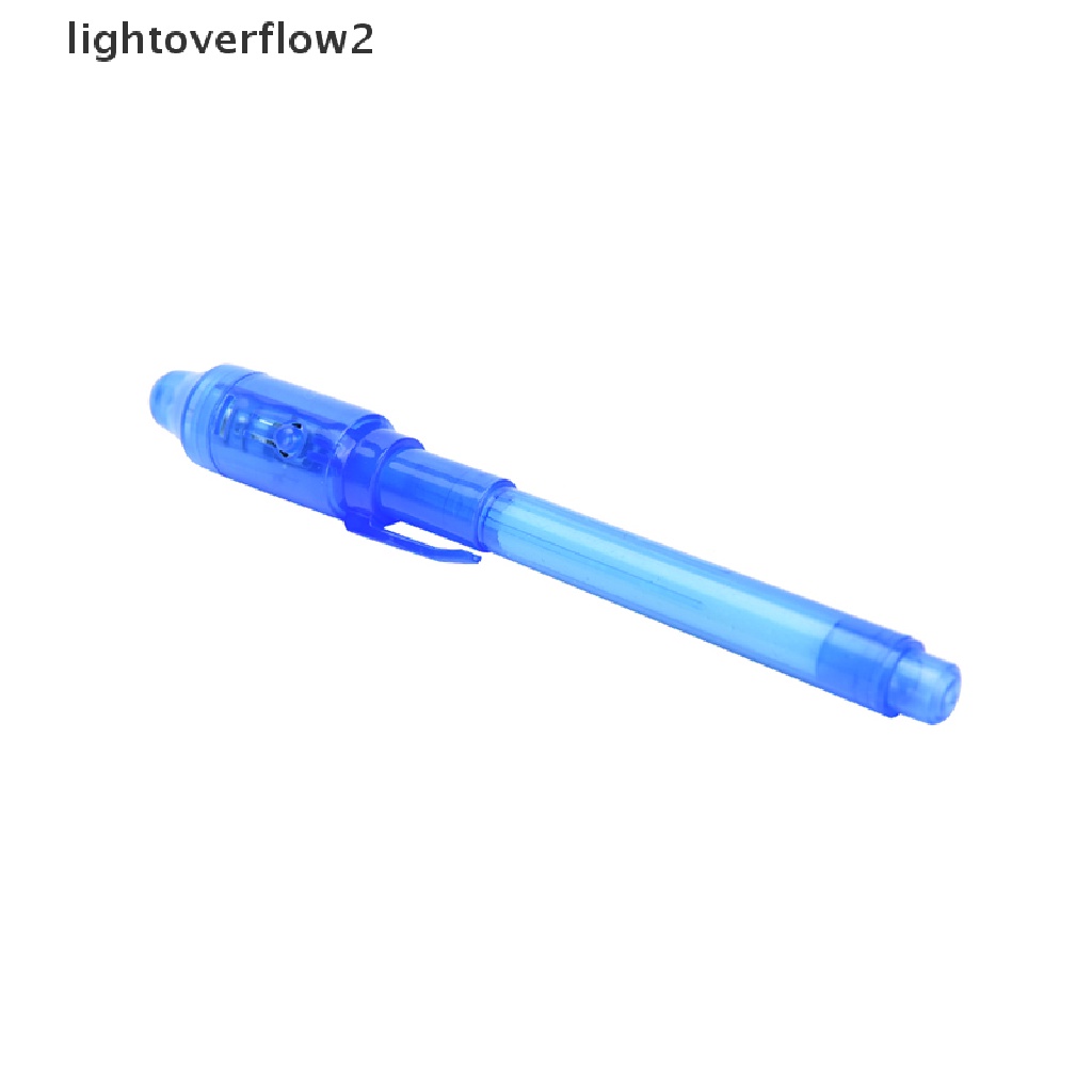 (lightoverflow2) Pena Marker Tinta Invisible Dengan Lampu LED Ultra Violet (ID)