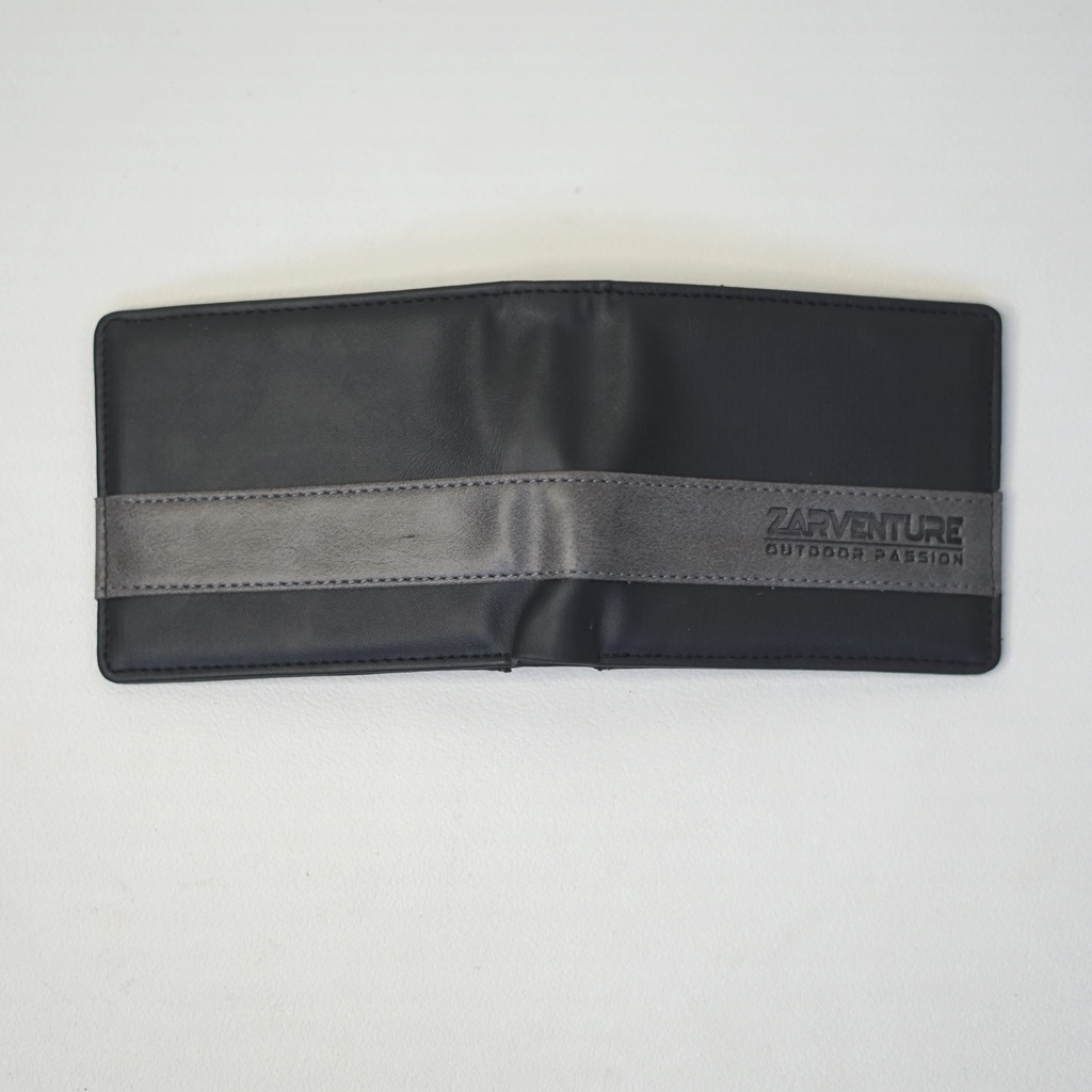 DOMPET LIPAT PRIA ZA-117 KULIT SINTETIS PVC ZA-117 HORIZONTAL BLACK GREY